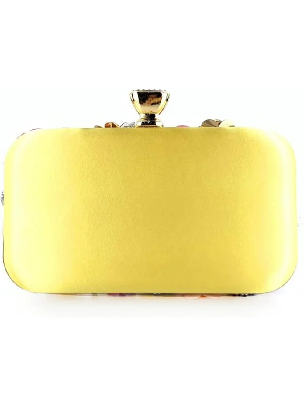 Floral Evening Clutch Handbag with Chain Strap - Stylish Shoulder Bag for Women